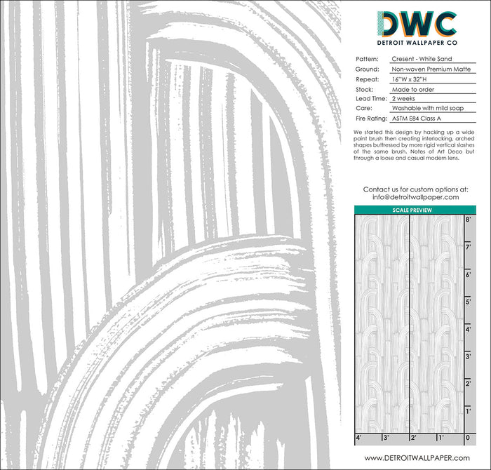 Crescent - White Sand <br> Wallpaper - The Detroit Wallpaper Co.