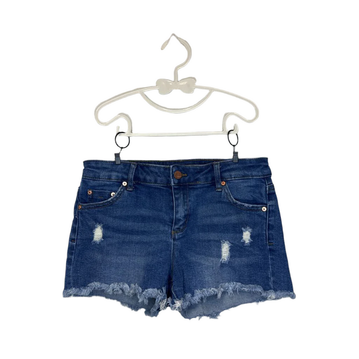 Destressed Denim Shorts