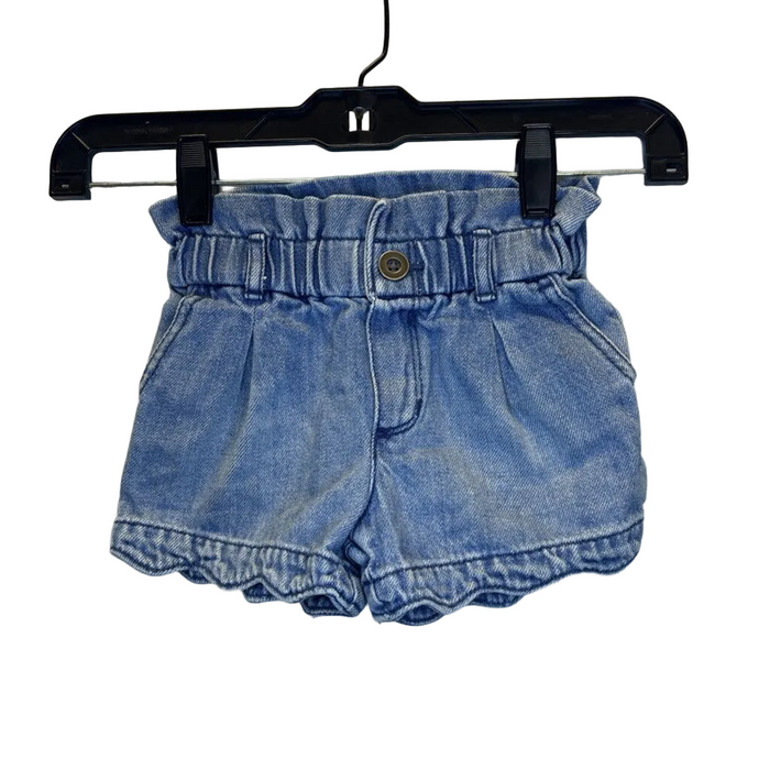 Elastic Waist Shorts/Scalloped Hem