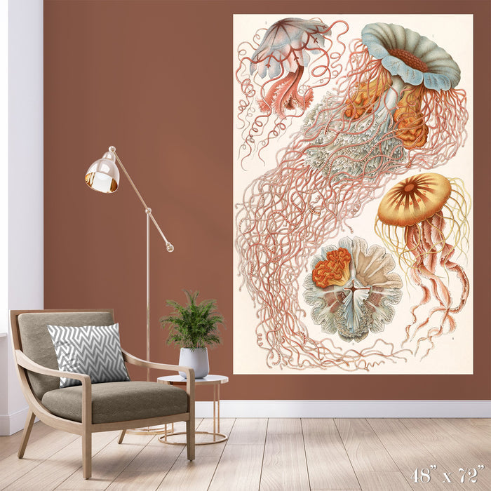 Jellyfish Colossal Art Print - Trendy Custom Wallpaper | Contemporary Wallpaper Designs | The Detroit Wallpaper Co.