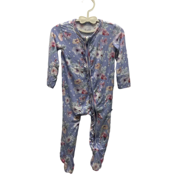 LS Footed Onesie/Polka Dot