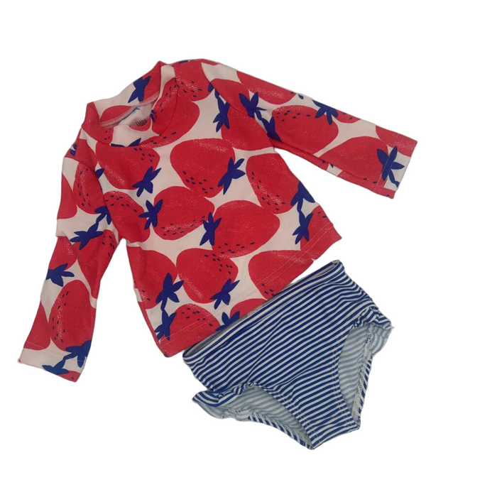 LS Rash Guard & Bottom Set / Strawberry