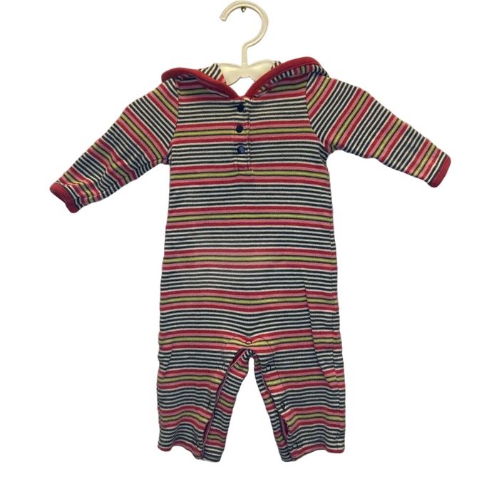 LS Striped Hooded Romper