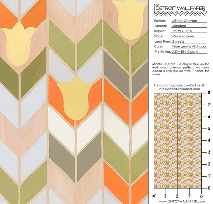 Mirthful Chevron <br> Wallpaper - The Detroit Wallpaper Co.