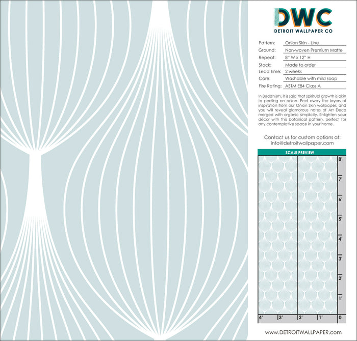 Onion Skin - Line <br> Wallpaper - The Detroit Wallpaper Co.