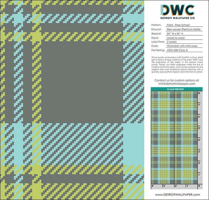 Plaid - Prep School <br> Wallpaper - The Detroit Wallpaper Co.