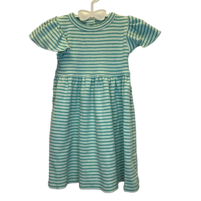 Ruffle Cap Dress/Stripes
