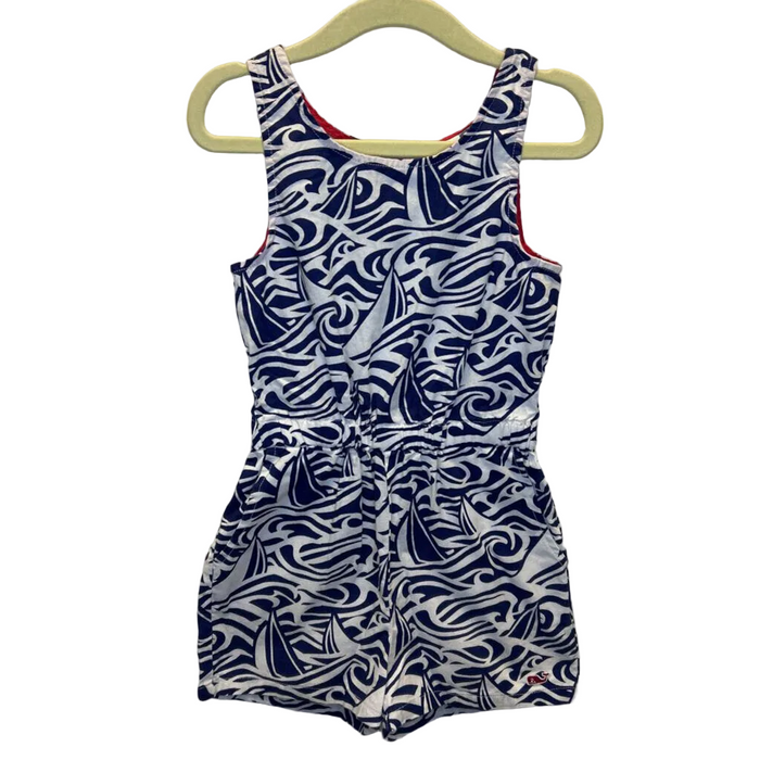 Sleeveless Romper / Sailboats