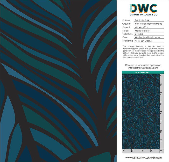 Tropical - Dark <br> Wallpaper - The Detroit Wallpaper Co.