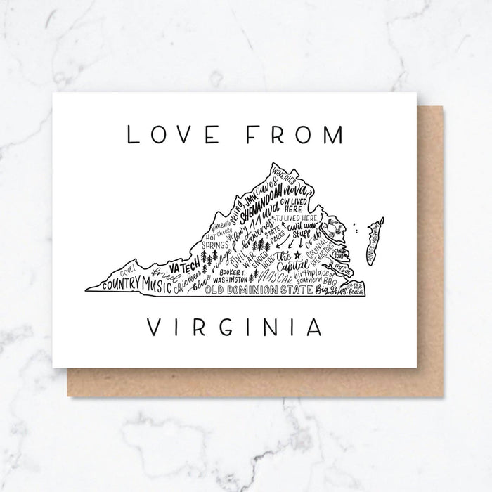 VA State Map Card Box Set of 8