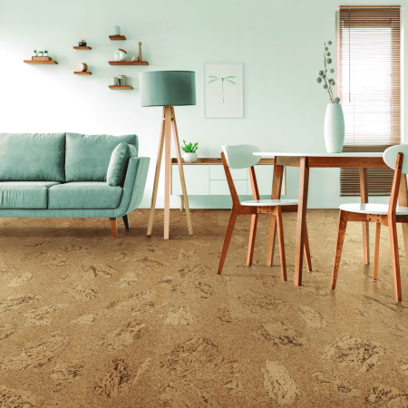 Wicanders Cork GO Original Accent installed in electic dining and living room