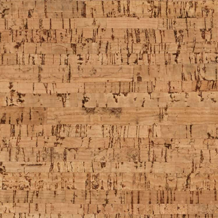 Wicanders Cork Go Whim close-up texture of natural cork material, showing a warm tan and brown color with a rough, fibrous grain pattern.