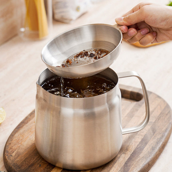 2-in-1 304 Stainless Steel Multifunctional Oil Strainer Pot