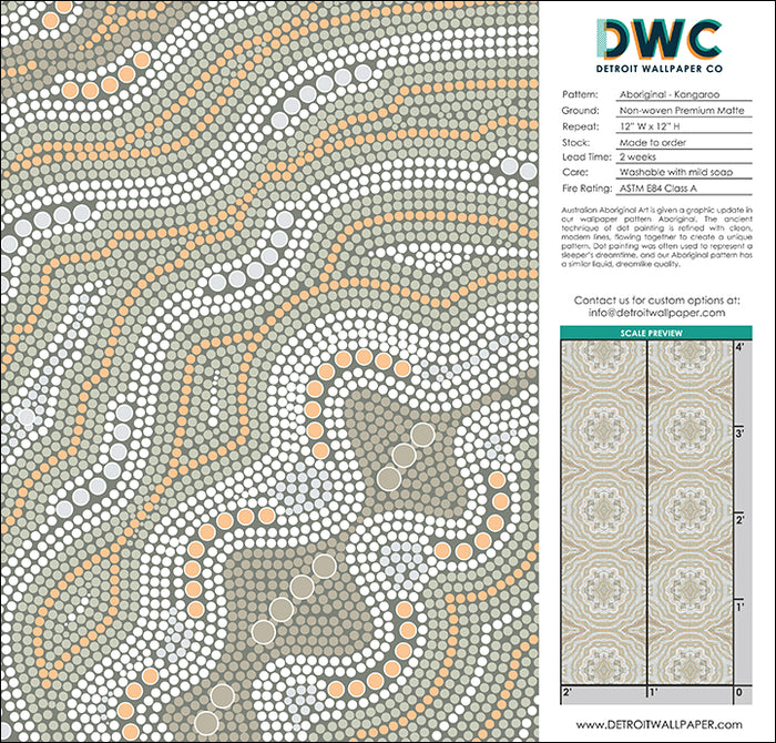 Aboriginal - Kangaroo <br> Wallpaper - The Detroit Wallpaper Co.