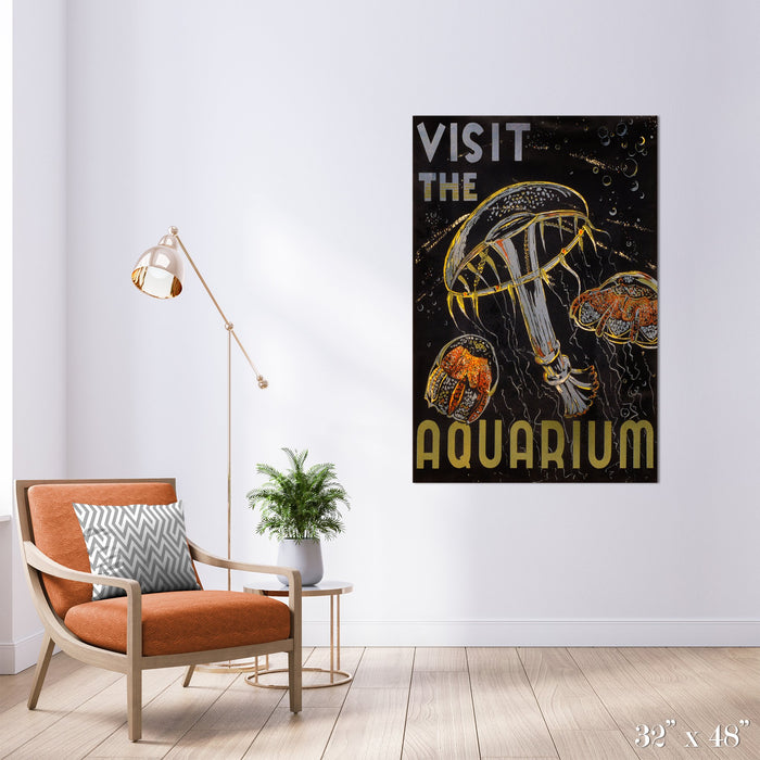 Aquarium Colossal Art Print - Trendy Custom Wallpaper | Contemporary Wallpaper Designs | The Detroit Wallpaper Co.