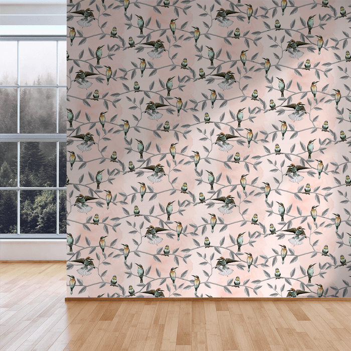 Bee Eater - Blush - The Detroit Wallpaper Co.