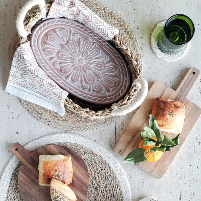 Bread Warmer & Basket Oval Gift Set