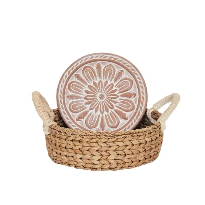 Bread Warmer & Basket Round Gift Set