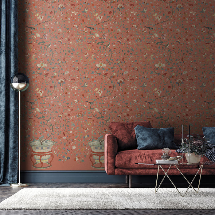 Cachepot - Soft Coral <br> Wallpaper - The Detroit Wallpaper Co.