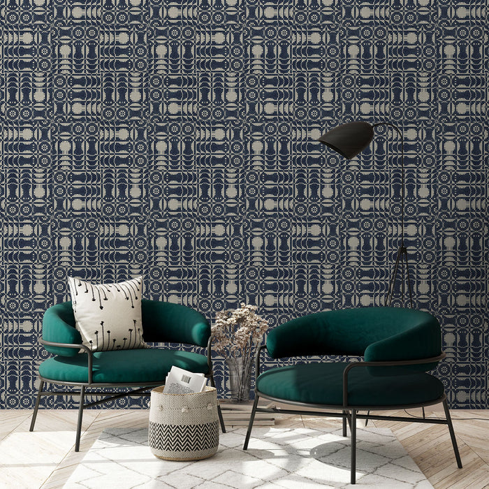 Chaology - Disrupt Grasscloth Wallpaper - The Detroit Wallpaper Co.