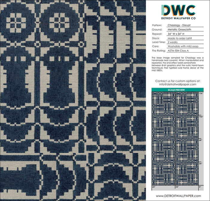 Chaology - Disrupt Grasscloth Wallpaper - The Detroit Wallpaper Co.