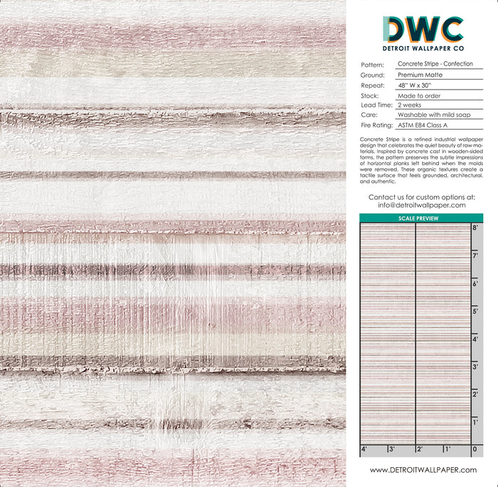 Concrete Stripe - Confection <br> Wallpaper