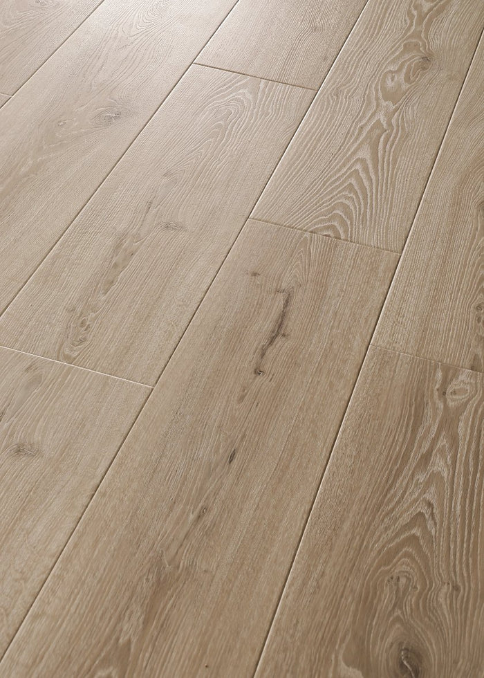 COREtec CR504 Retro Revival Soft Taupe Oak waterproof luxury vinyl plank close-up muted taupe wood grain