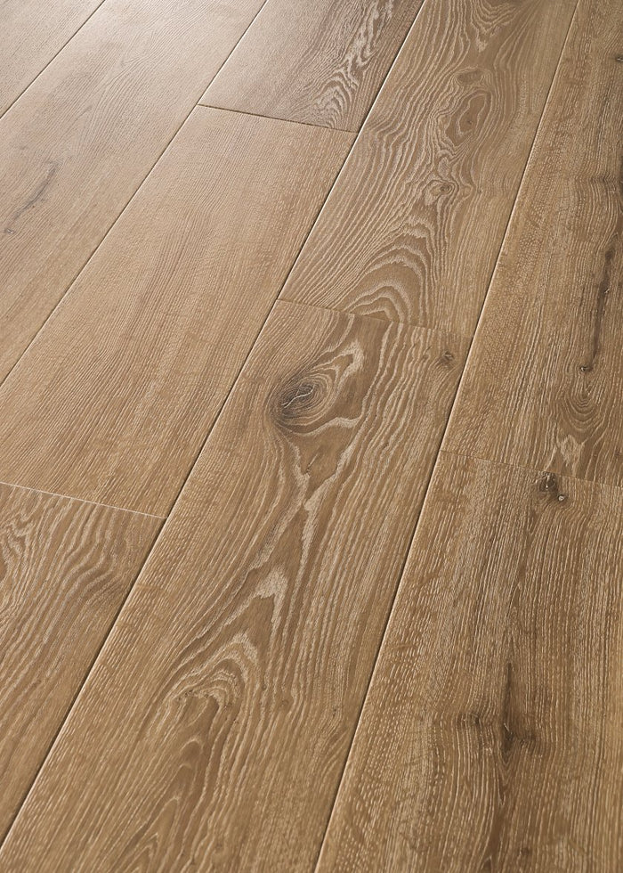 COREtec CR504 Retro Revival Truffle Brown Oak waterproof luxury vinyl plank close-up deep brown oak grain