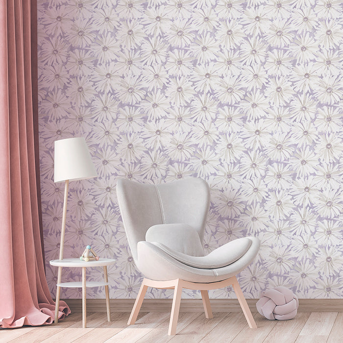 Daisy Chain - Lavender <br> Wallpaper - The Detroit Wallpaper Co.