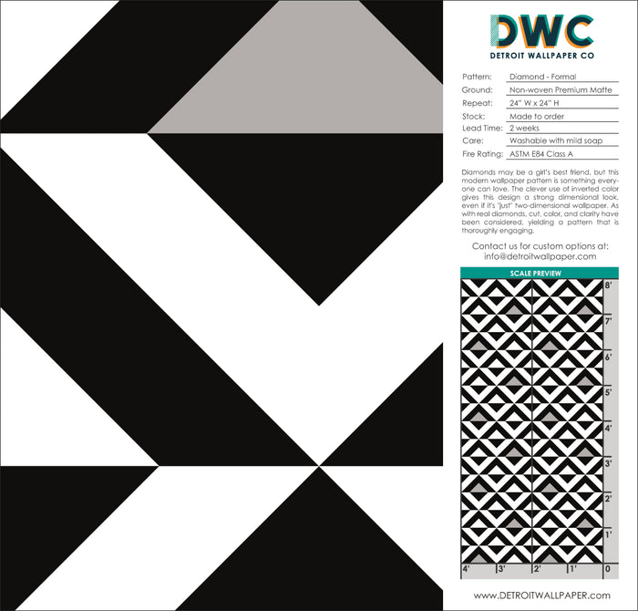Diamond - Formal <br> Wallpaper - The Detroit Wallpaper Co.