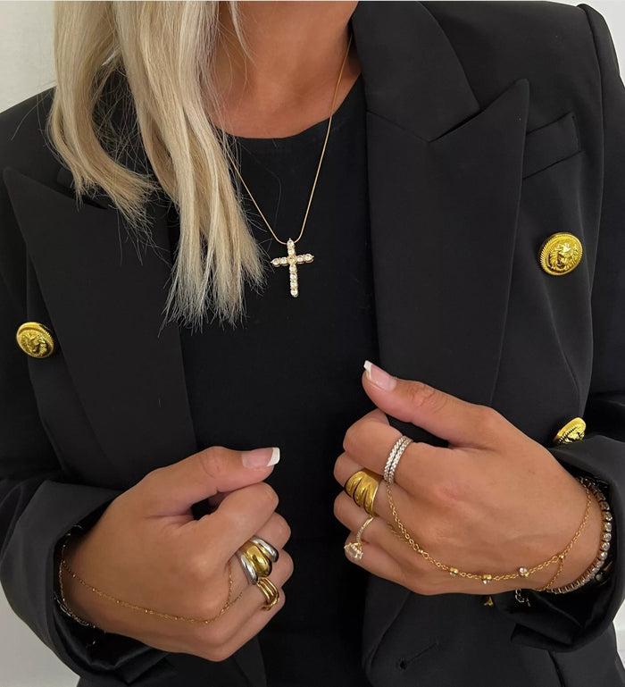 Divine Shine  XL Diamond Cross Necklace
