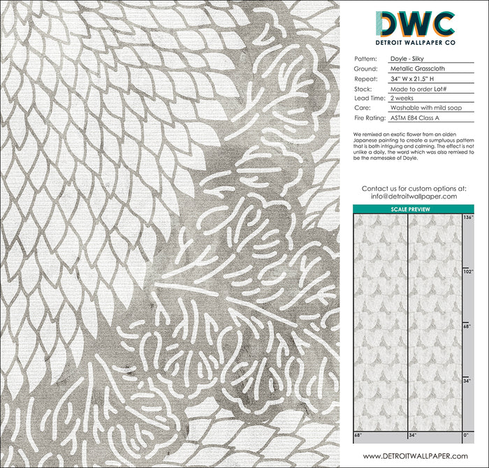Doyle - Silky Grasscloth Wallpaper - The Detroit Wallpaper Co.