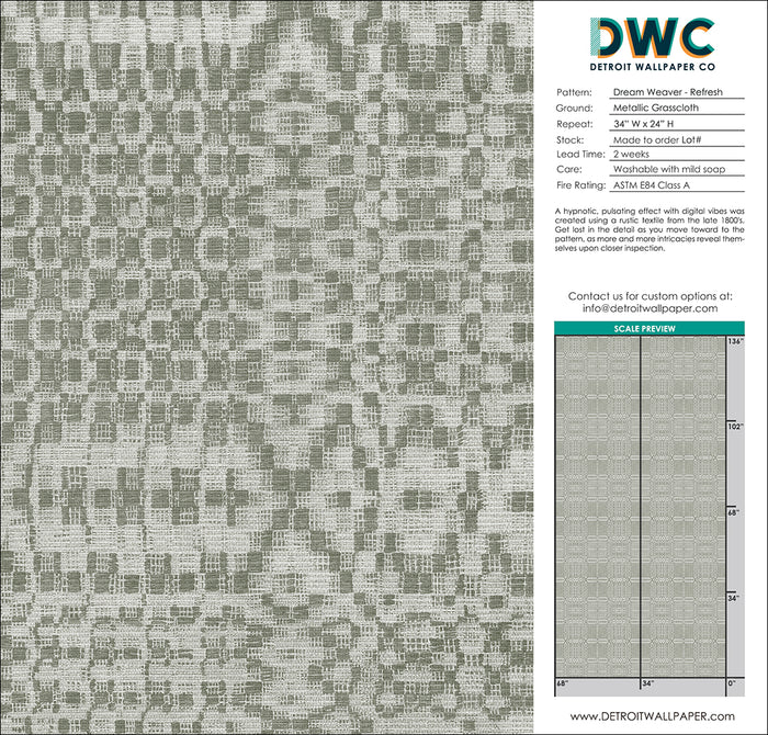 Dream Weaver - Refresh Grasscloth Wallpaper - The Detroit Wallpaper Co.