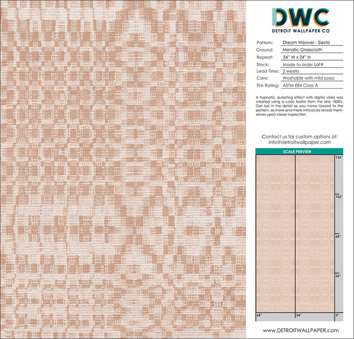 Dream Weaver - Siesta Grasscloth Wallpaper - The Detroit Wallpaper Co.