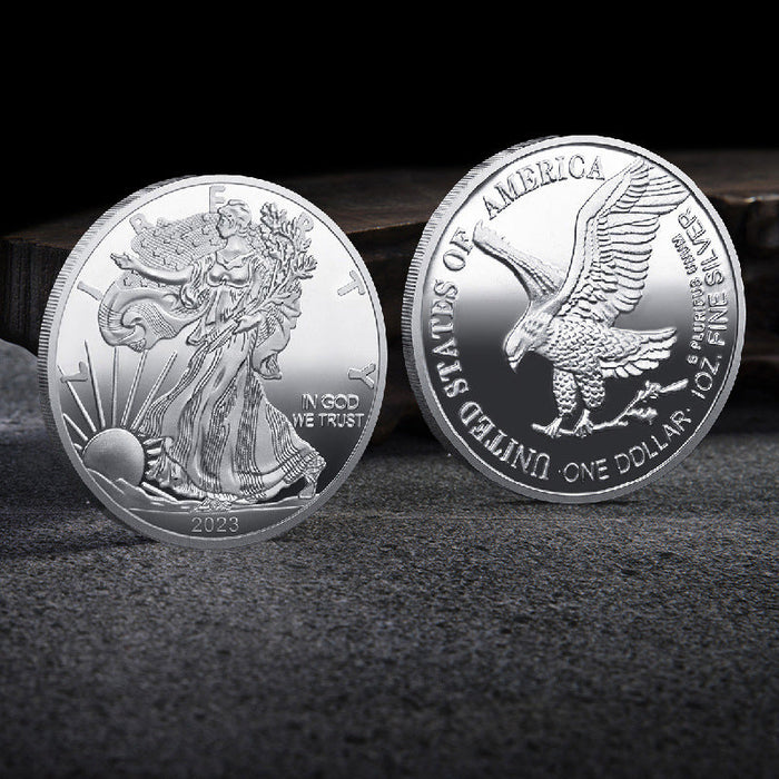 1 pc / 2023 Silver Eagle with spread wings