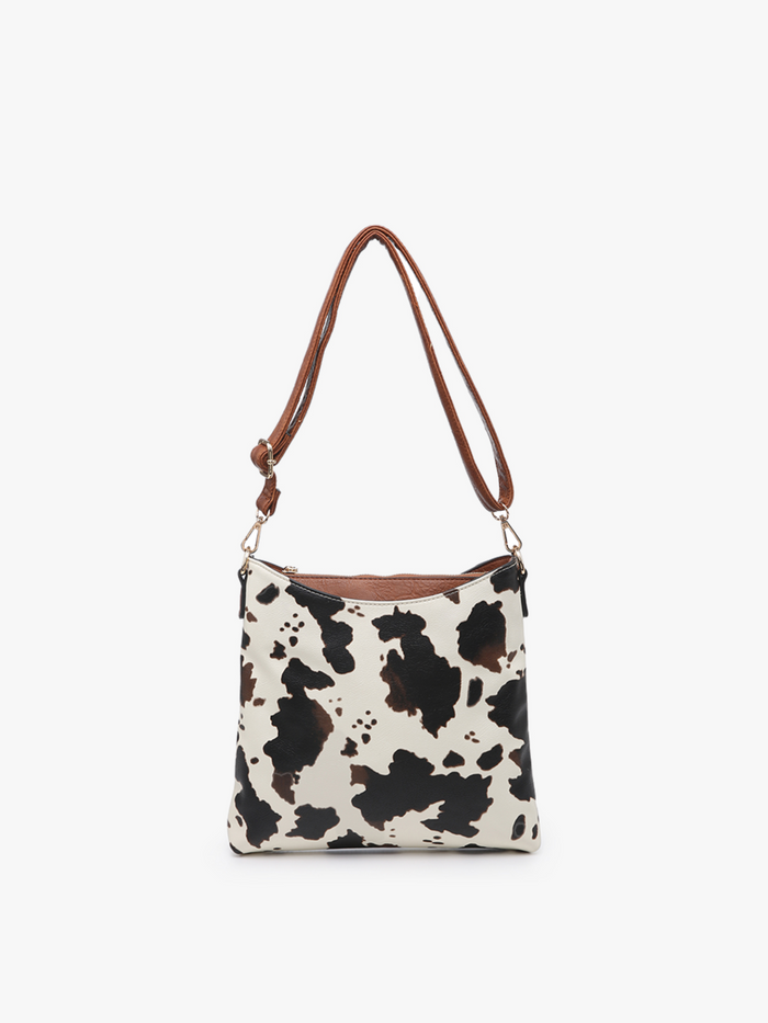 Emma Crossbody Bag, Cow/Brown
