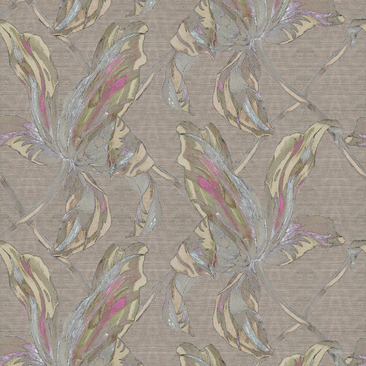 Floral Lattice - Burnt Sugar <br> Wallpaper - The Detroit Wallpaper Co.