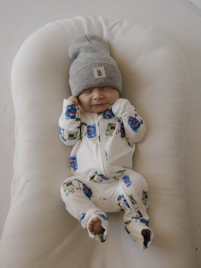 Forever French Baby Bamboo Zip Pajamas, Charli's Monsters