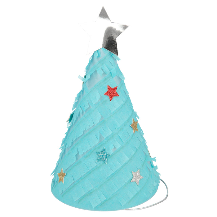 Fringed Christmas Tree Party Hats