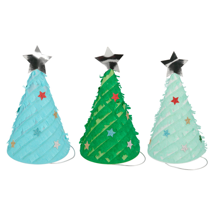Fringed Christmas Tree Party Hats