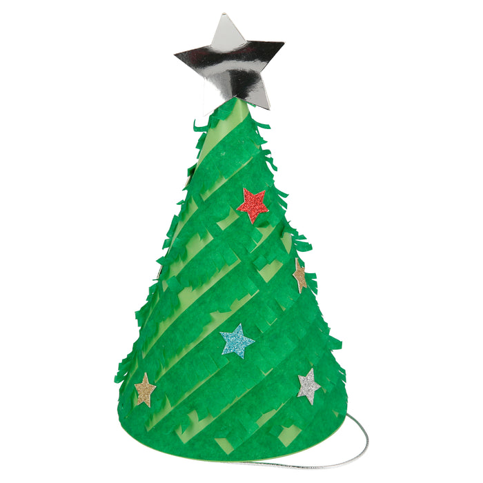 Fringed Christmas Tree Party Hats