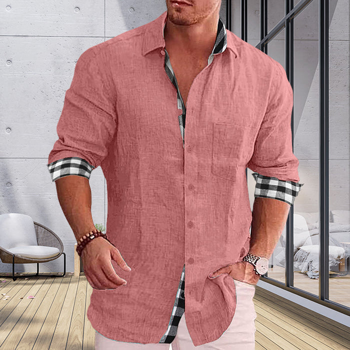 Gentleman Paneled Casual Buttons Pocket Shirt
