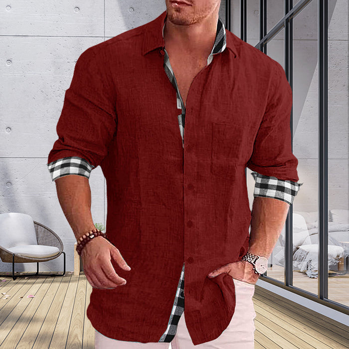 Gentleman Paneled Casual Buttons Pocket Shirt