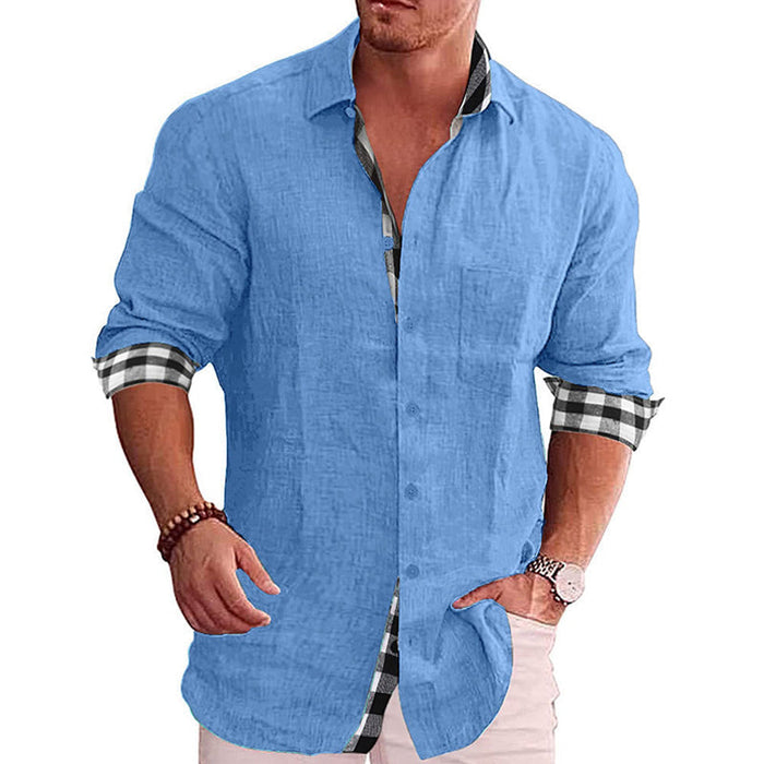 Gentleman Paneled Casual Buttons Pocket Shirt