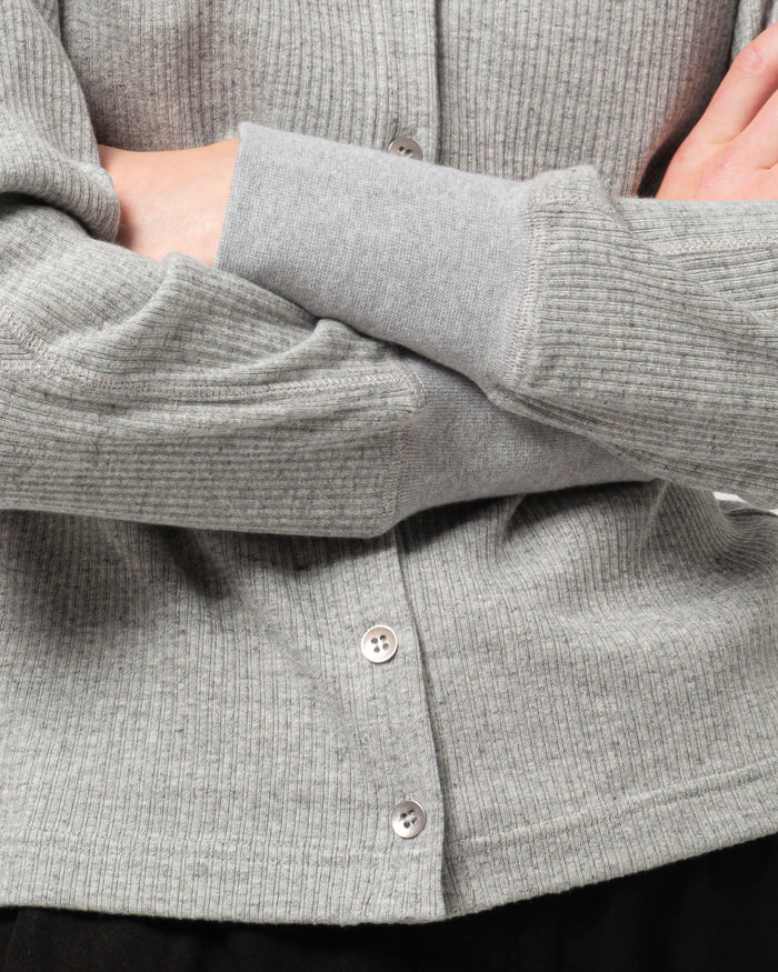 Girls of Dust - Military Rib Button Down in Grey Melange