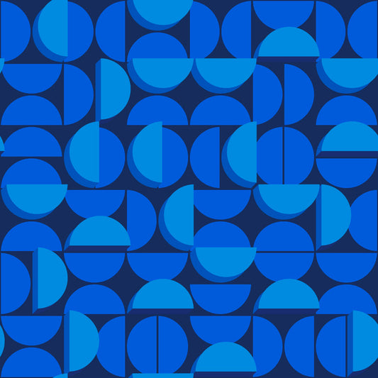 Half Moon - Blue Moon <br> Wallpaper - The Detroit Wallpaper Co.