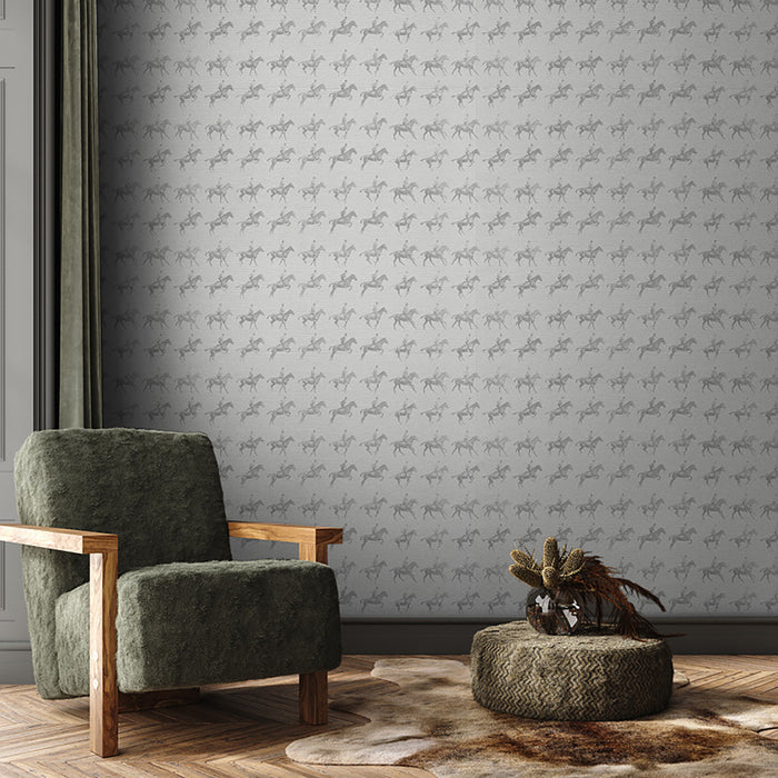 Horse Power - Canter Grasscloth Wallpaper - The Detroit Wallpaper Co.