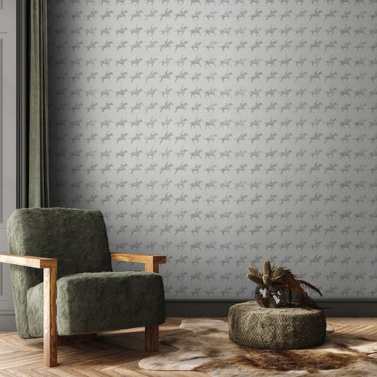 Horse Power - Canter Grasscloth Wallpaper - The Detroit Wallpaper Co.