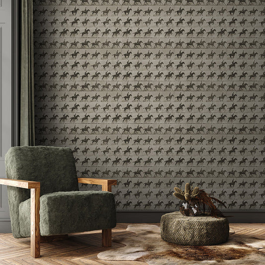 Horse Power - Trot Grasscloth Wallpaper