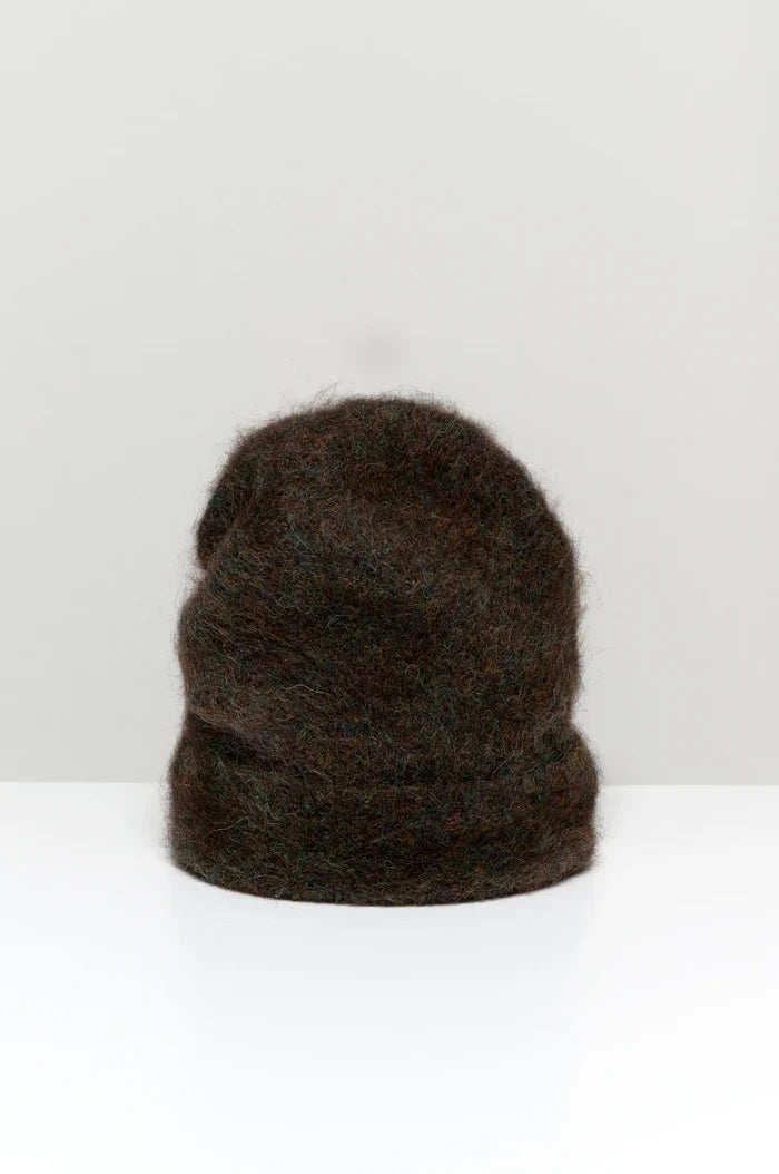 Humanoid – Assy Alpaca Knit Beanie in Brown Melange